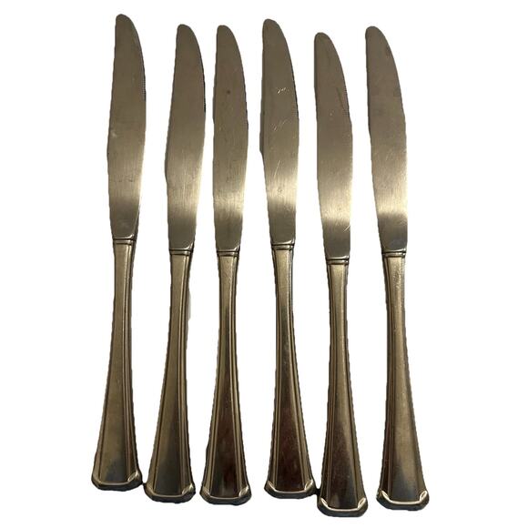 Vtg Oneida Maestro St Leger Aberdeen Stainless Flatware Dinner Knives Set Of 6 - Picture 2 of 6
